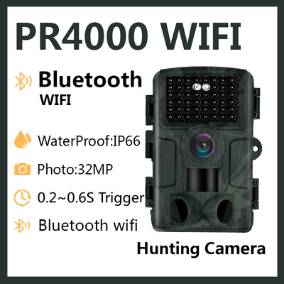 Teste di lettura della macchina fotografica 32MP Bluetooth WIFI 1080p 3 di caccia di PR4000 WiFi