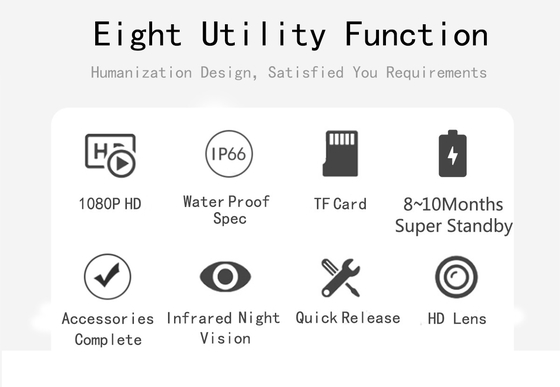 macchina fotografica cercante impermeabile PIR Night Vision High Difinition di 1080P IP66